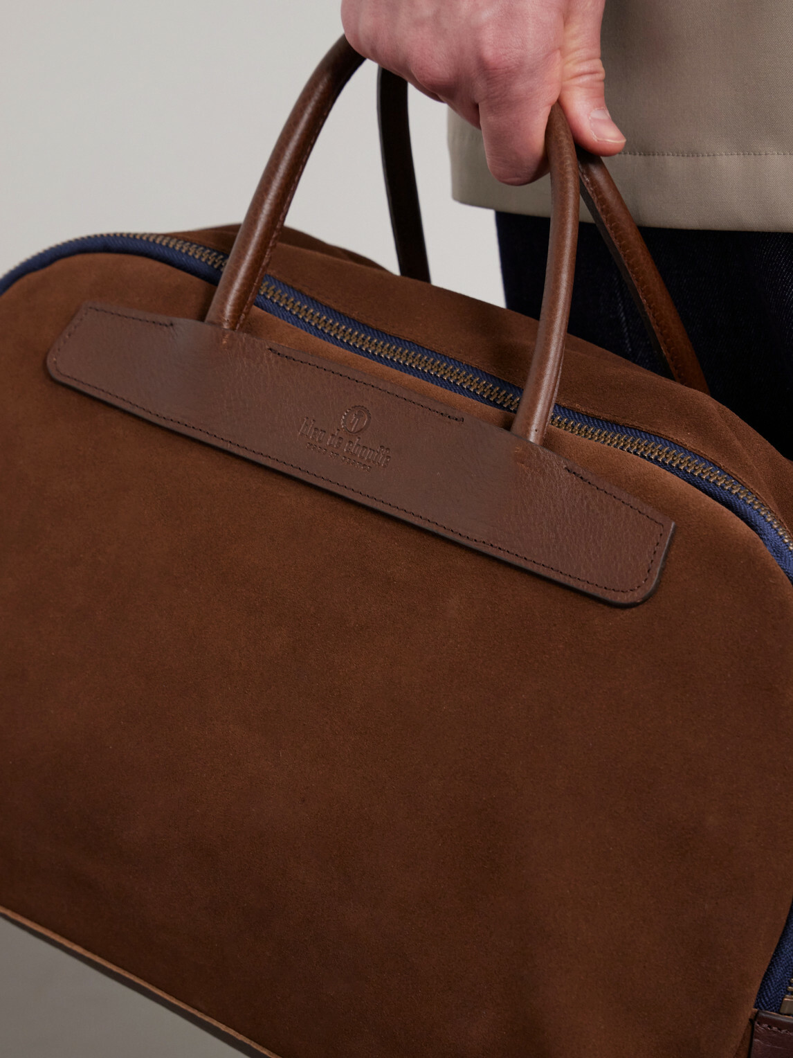 Bleu de Chauffe - Sac Voyage Leather-Trimmed Suede Weekend Bag