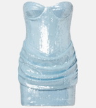 The New Arrivals Ilkyaz Ozel Pamela sequined draped strapless minidress