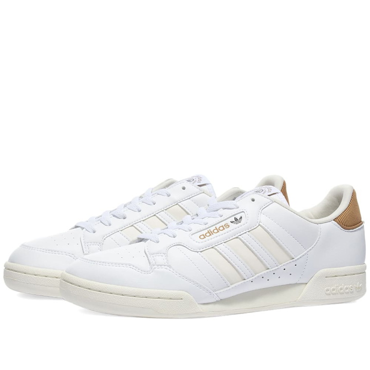 Photo: Adidas Men's Continental 80 Stripes Sneakers in Cloud White/Cardboard