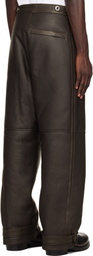 Moose Knuckles Brown Darrell Leather Pants