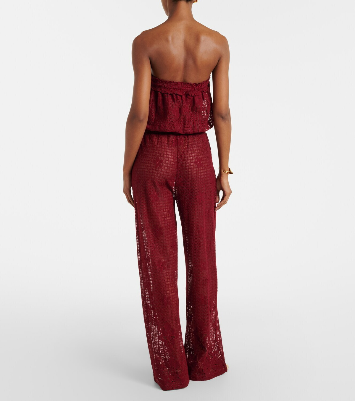 Melissa Odabash Viv cotton-blend lace jumpsuit