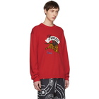 Kenzo Red Intarsia Jumping Tiger Sweater