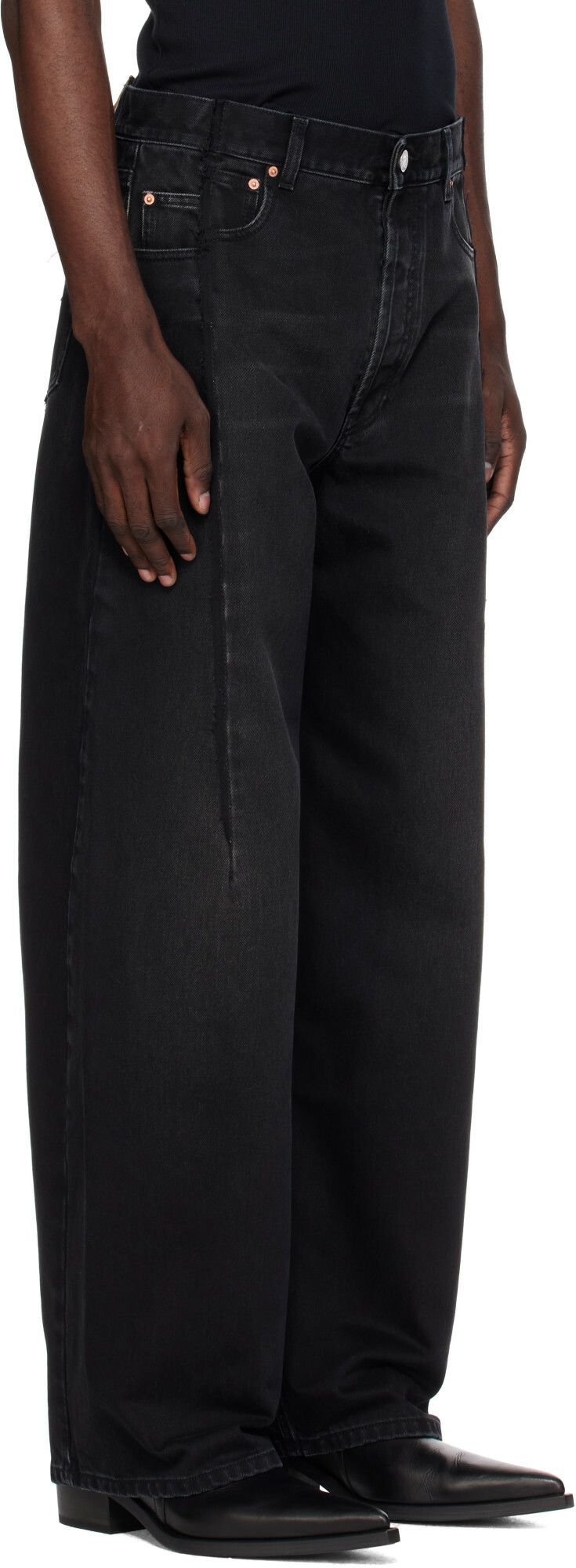 VETEMENTS Black Pinched Cut-Up Jeans