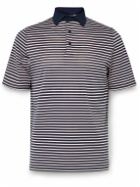 Kjus Golf - Luis Grosgrain-Trimmed Stretch-Mesh Golf Polo Shirt - Blue
