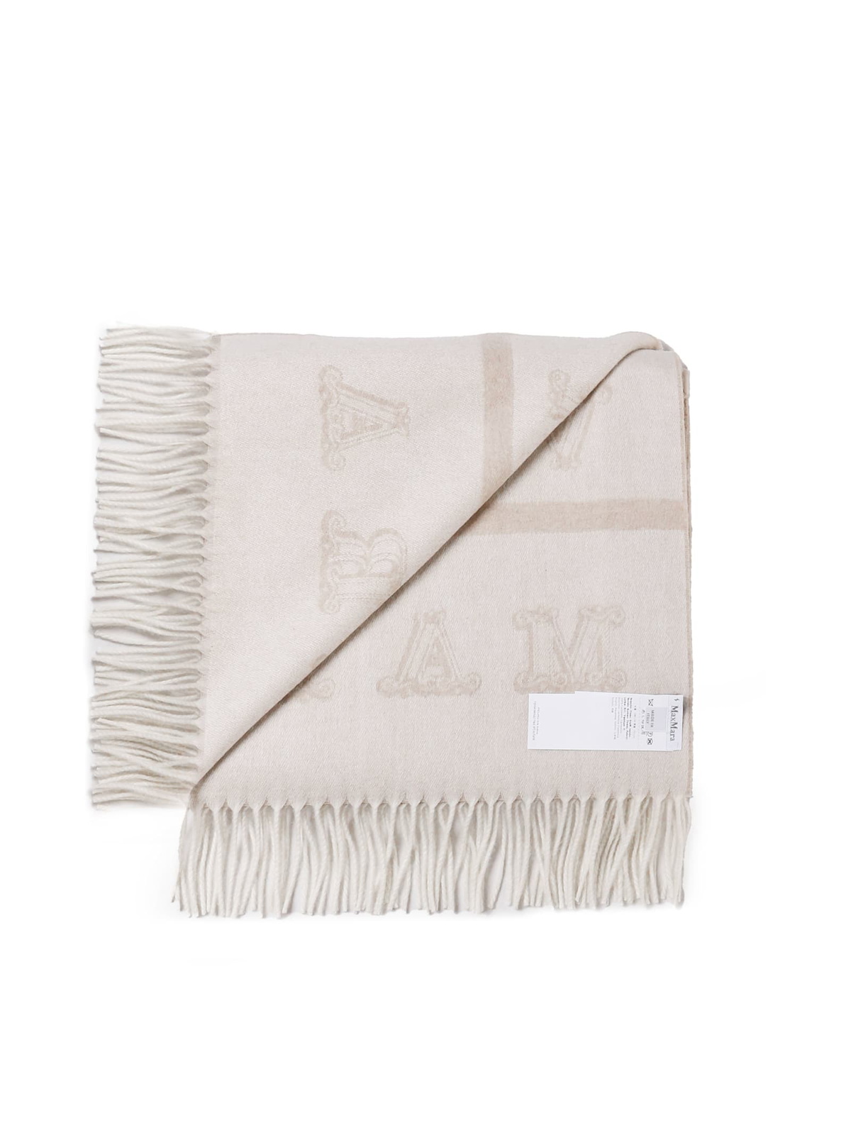 【送料&関税込】Max Mara Logo Patch Fringed Edge Scarf Max Mara Logo Patch Fringed Edge Scarf Max Mara