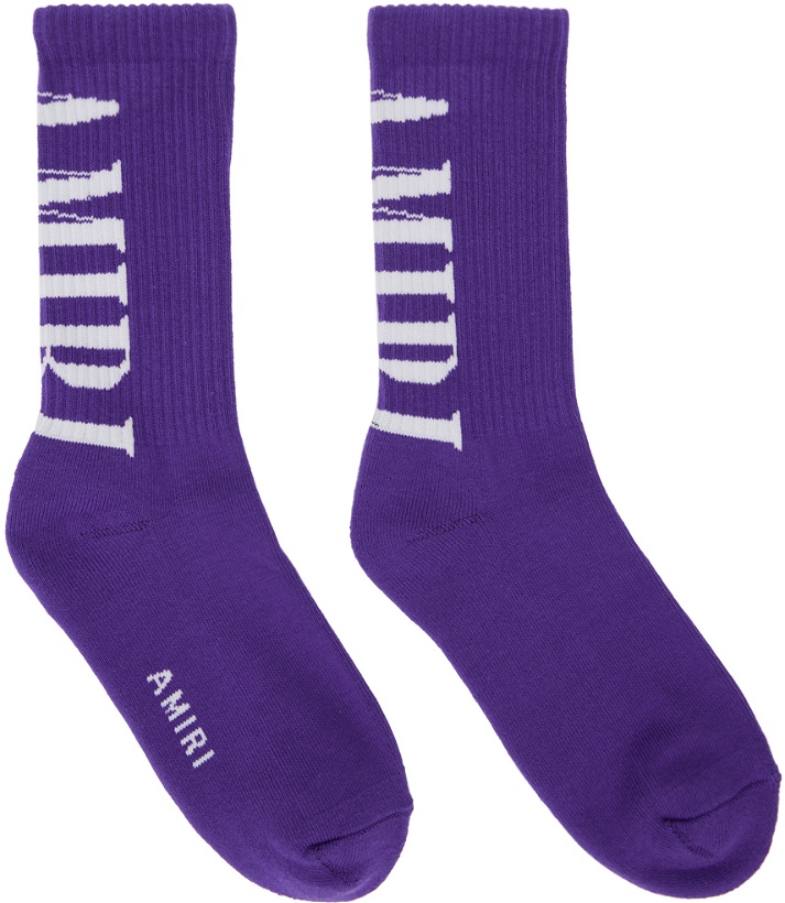 Photo: AMIRI Purple Core Logo Socks