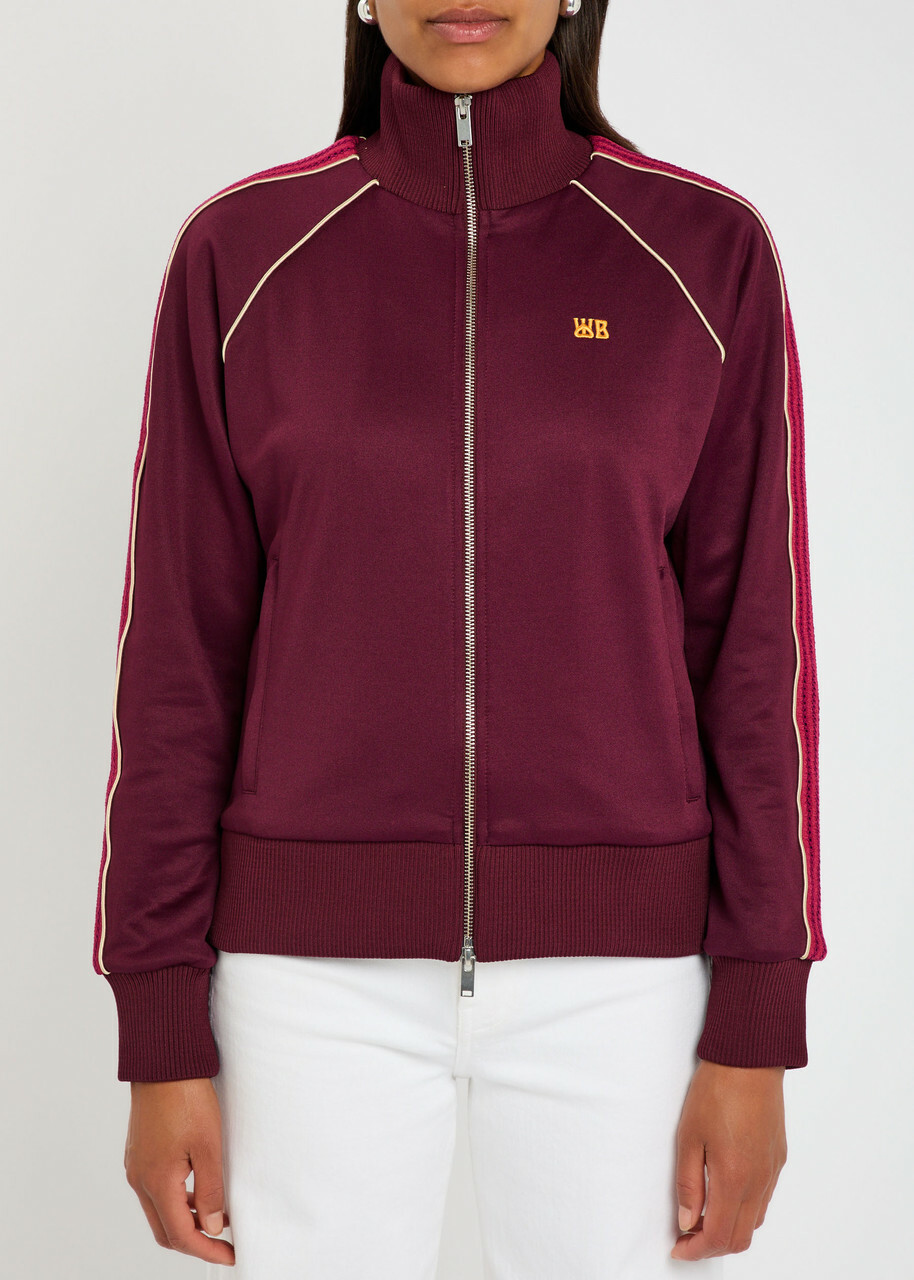 Wales Bonner Mantra Logo-embroidered Jersey Track Jacket Burgundy