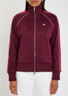 Wales Bonner Mantra Logo-embroidered Jersey Track Jacket Burgundy