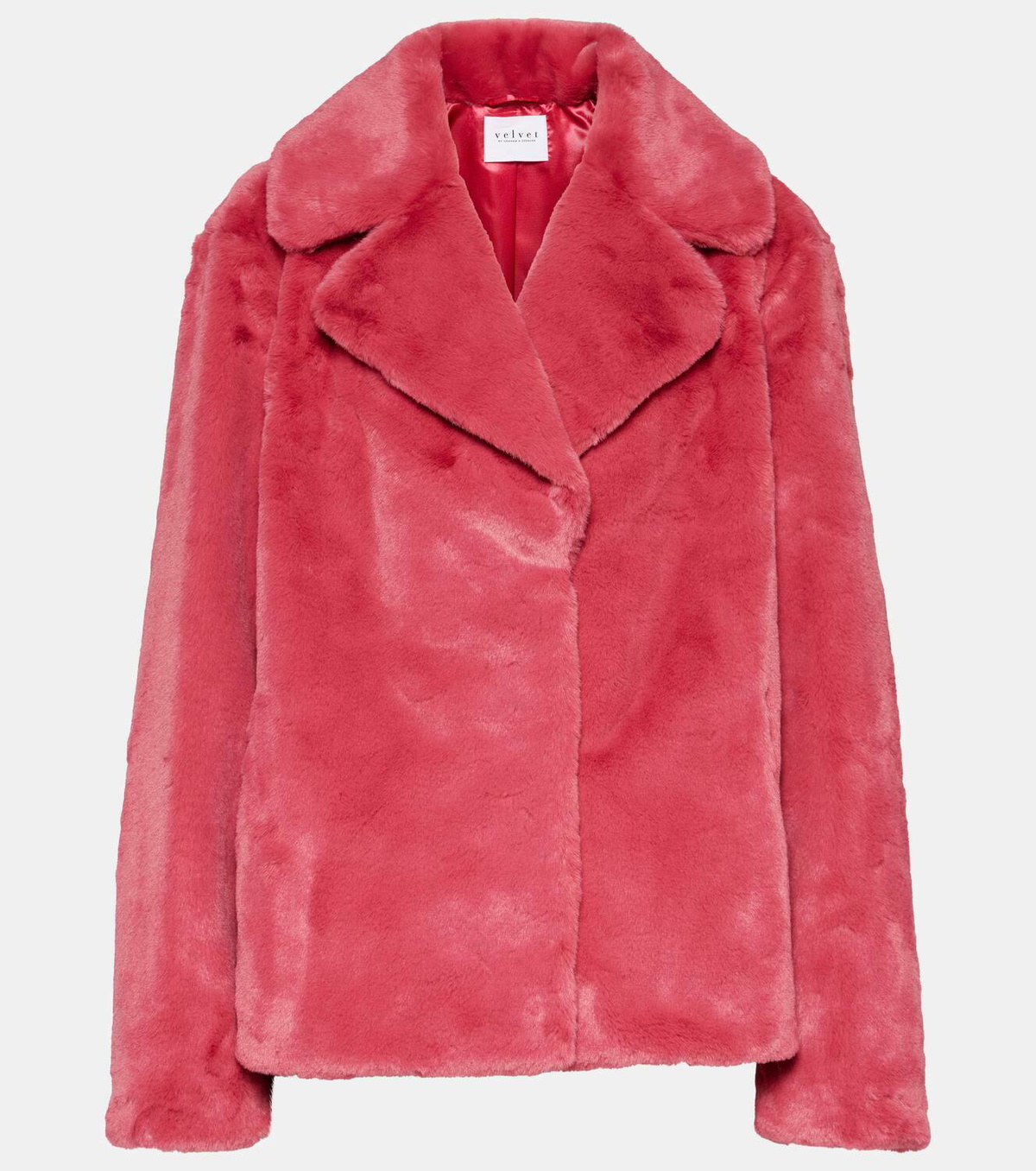 Velvet faux sales fur jacket