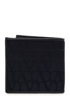 Valentino Toile Iconographe Logo Canvas Wallet - Blue - One Size