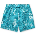 DEREK ROSE - Maui 34 Mid-Length Printed Swim Shorts - Blue