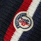 Moncler Men's Tricolore Band Logo Gloves in Navy