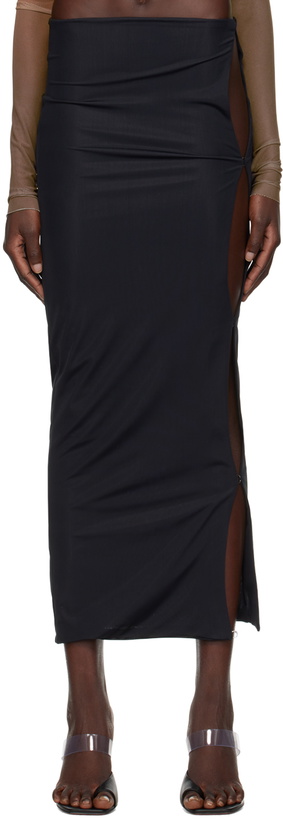 Photo: Jade Cropper Black Cut Out Midi Skirt