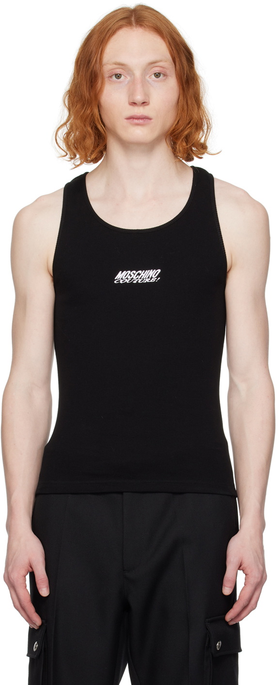 Moschino Black Embroidery Tank Top Moschino