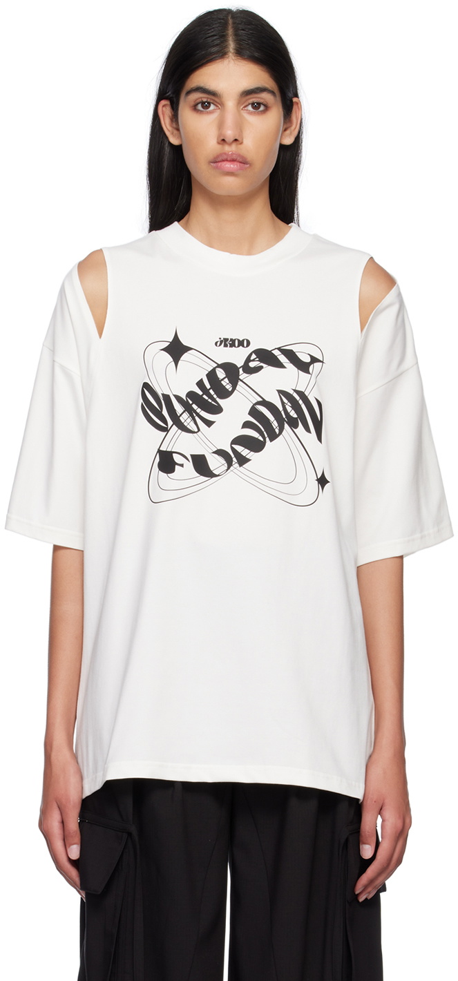 J KOO White Cutout T-Shirt