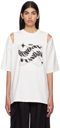 J KOO White Cutout T-Shirt