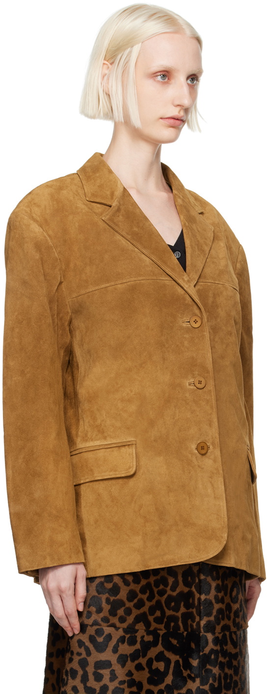 Staud Tan Corrine Leather Jacket