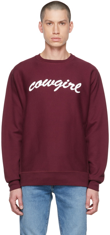 Photo: Cowgirl Blue Co Burgundy Big Script Sweatshirt