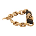 Versace Gold Leather Strap Bracelet