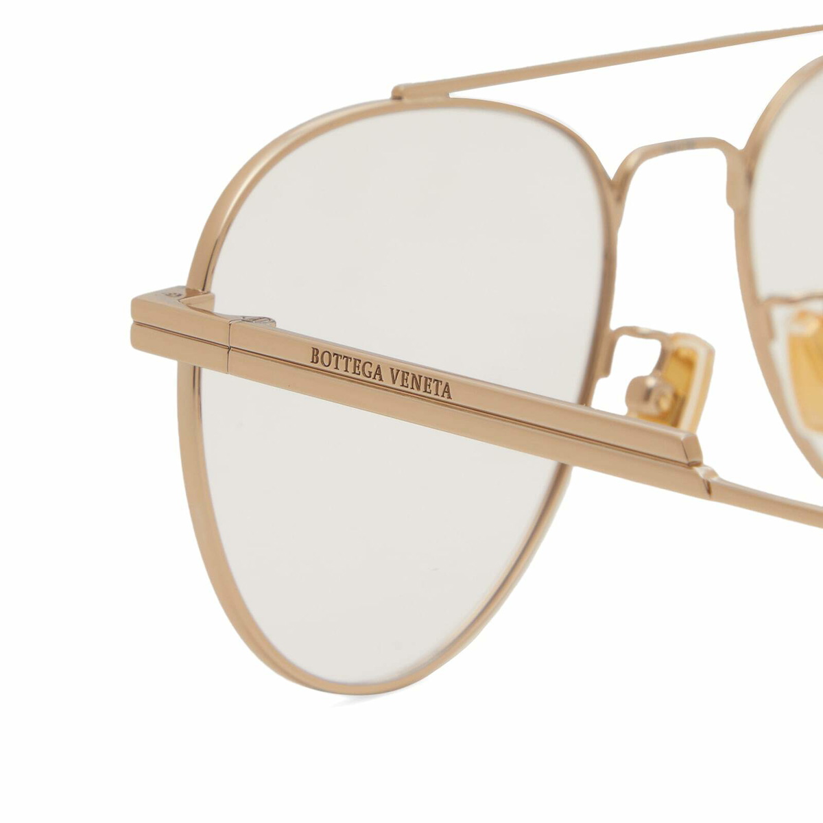 Bottega Veneta Eyewear Bottega Veneta Light Ribbon Optical Glasses in Gold/Transparent 