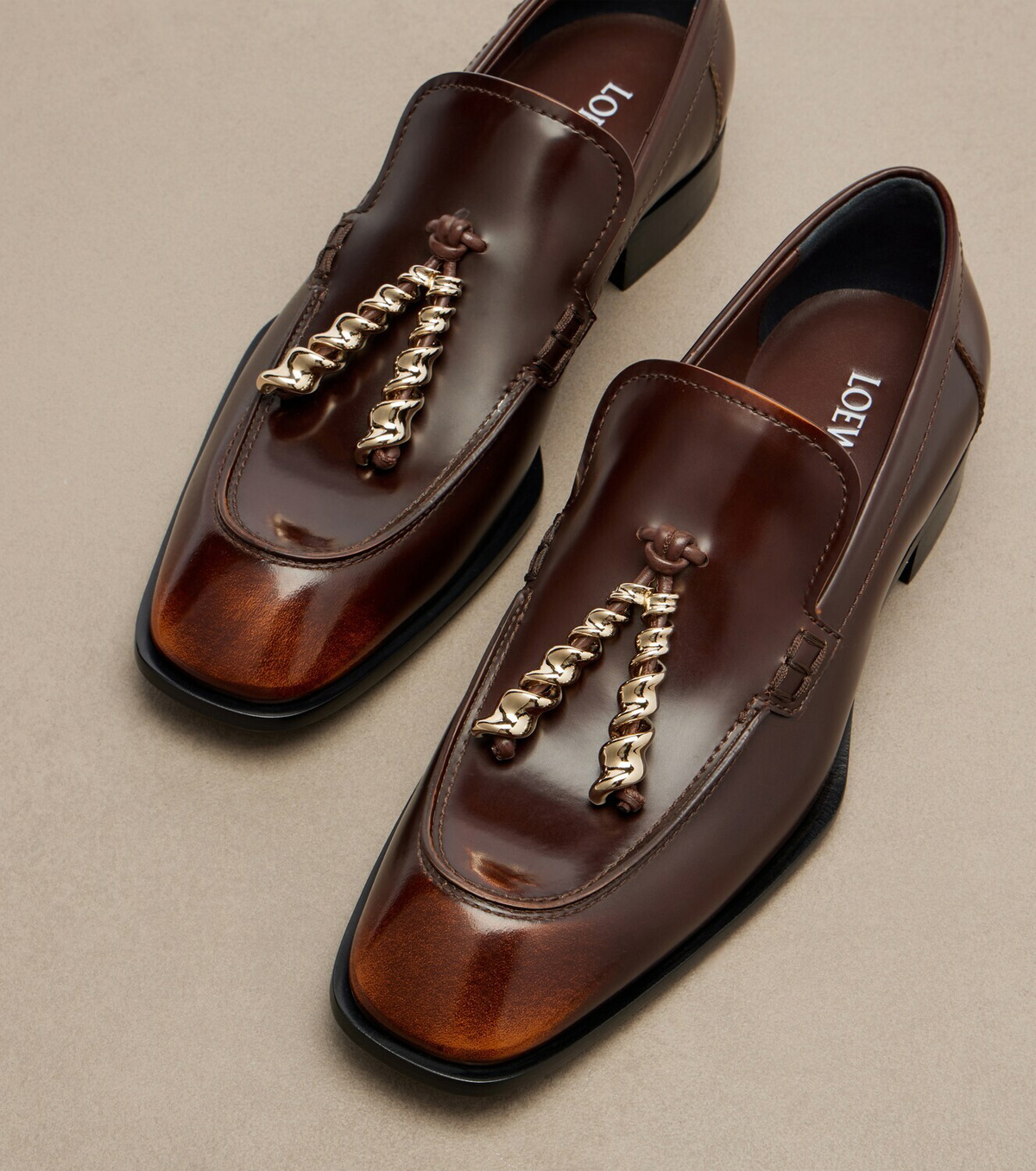 Loewe Embellished leather loafers