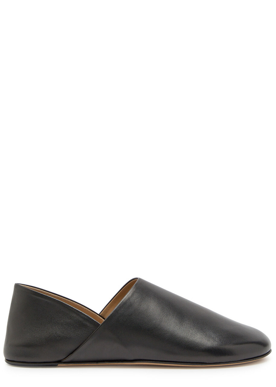 JW Anderson Leather Babouche Flats Black