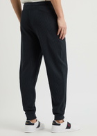 Boss Waffle-knit Cotton-blend Sweatpants Dark Blue