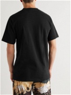 Desmond & Dempsey - Embroidered Cotton-Jersey T-Shirt - Black