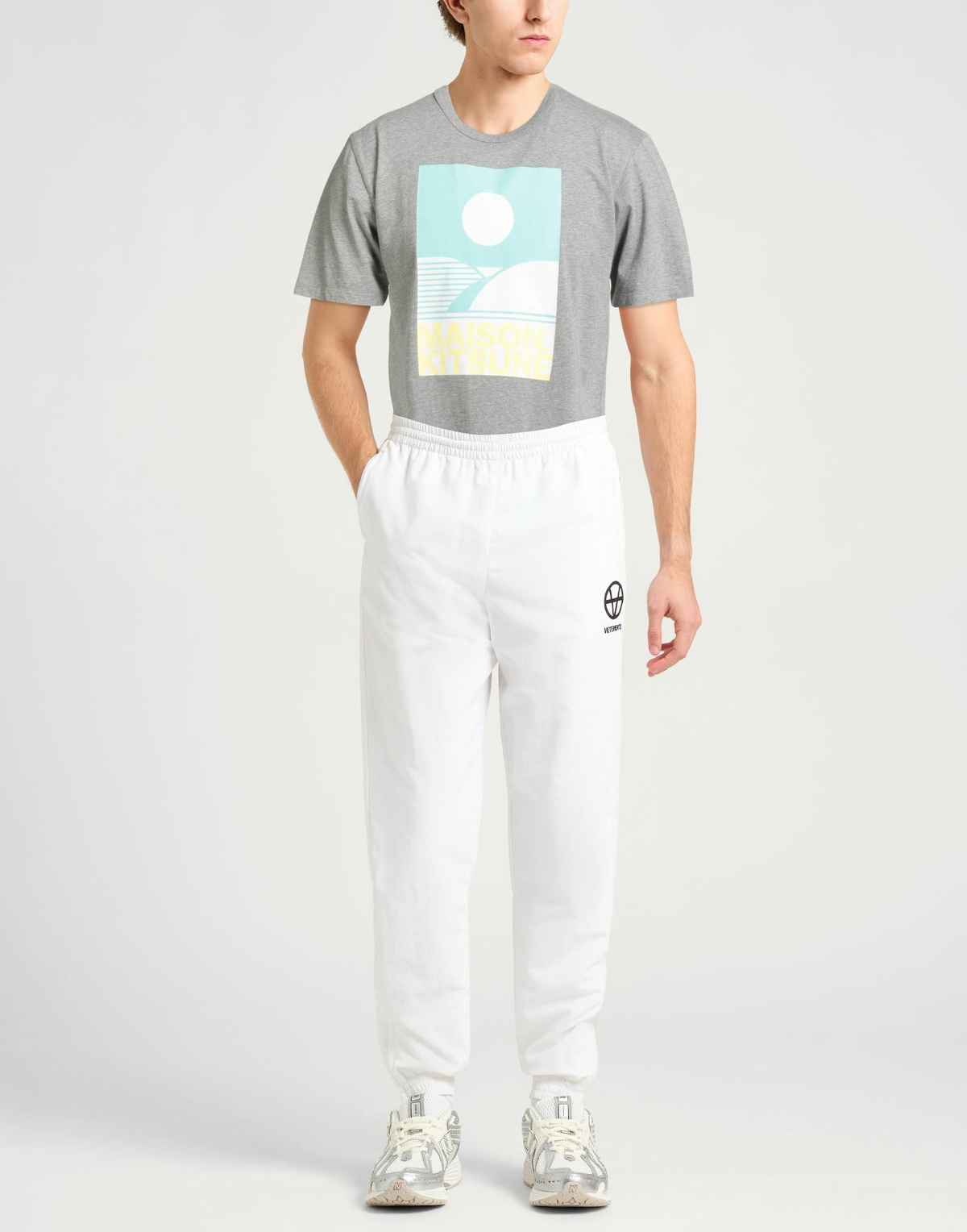 Maison Kitsuné Mens T-shirt in Light grey