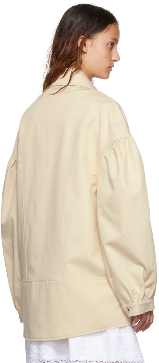 Simone Rocha Off-White Longline Biker Jacket