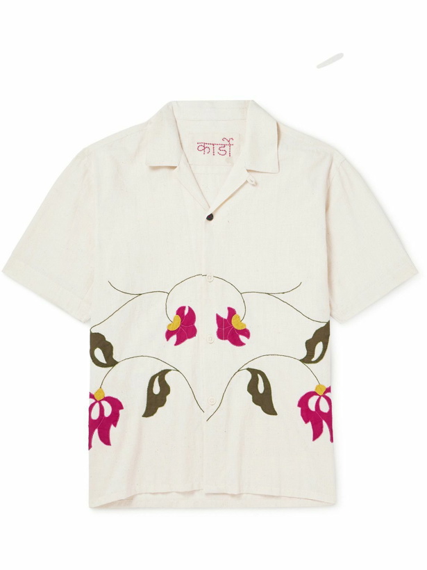 Photo: Kardo - Craft Ayo Convertible-Collar Embroidered Cotton Shirt - Neutrals