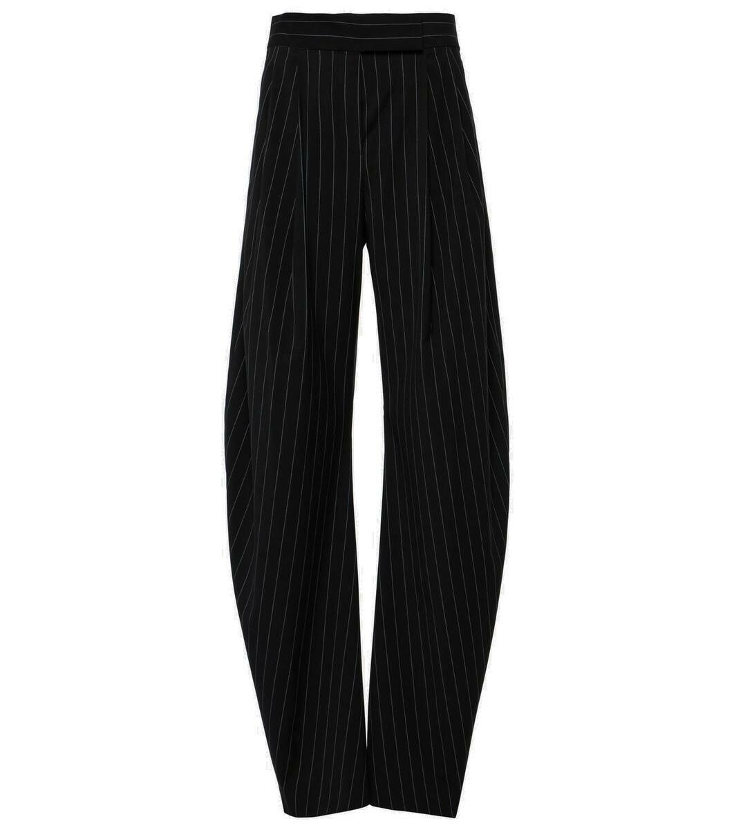 The Attico Pinstripe high-rise wide-leg pants The Attico