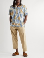 Go Barefoot - Tiger Convertible-Collar Printed Cotton-Blend Shirt - Blue