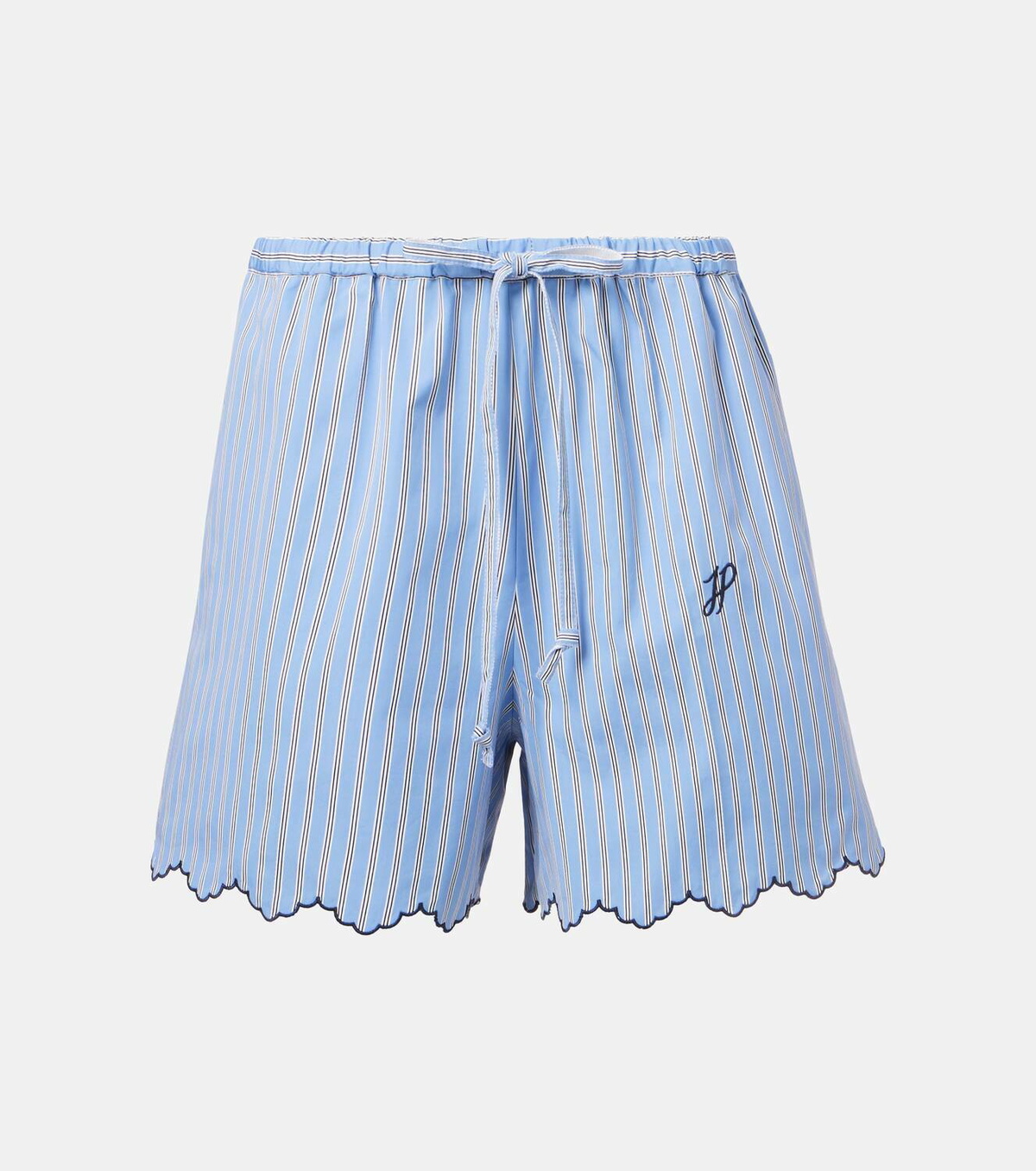 Patou Scalloped cotton poplin shorts