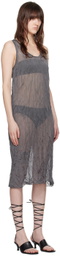 Filippa K Gray Crinkled Midi Dress