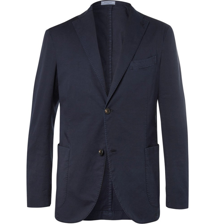 Photo: Boglioli - Storm-Blue Unstructured Stretch Cotton and Linen-Blend Suit Jacket - Men - Navy