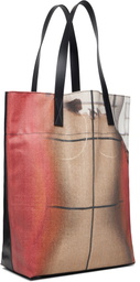 Jean Paul Gaultier Multicolor Coated Canvas Printed Fire Tote
