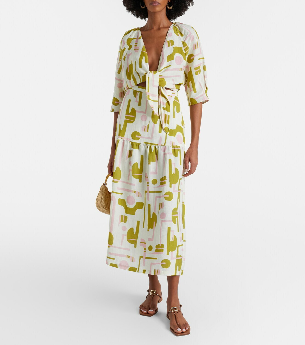 Adriana Degreas Balearic printed midi skirt