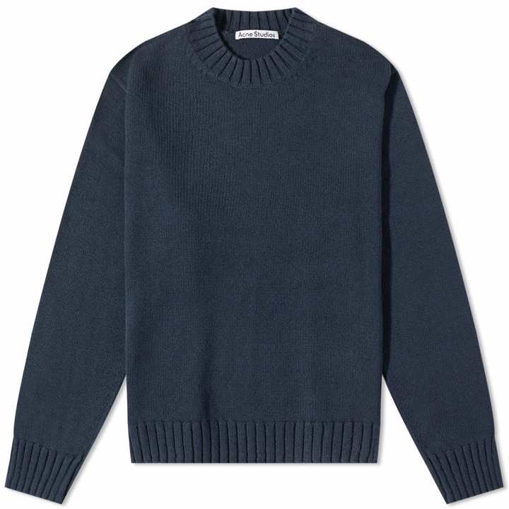 Photo: Acne Studios Men's Keel Organic Crew Knit in Midnight Blue