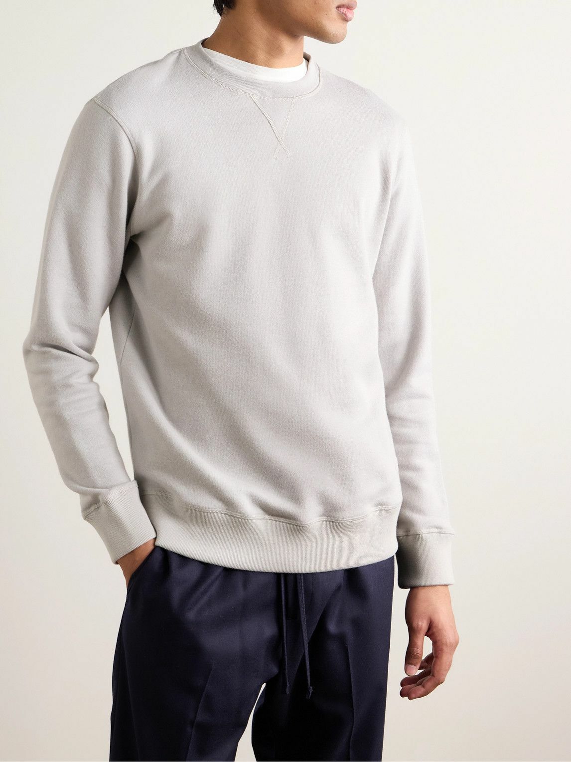 Kingsman - Logo-Embroidered Cotton and Cashmere-Blend Jersey Sweatshirt - Gray