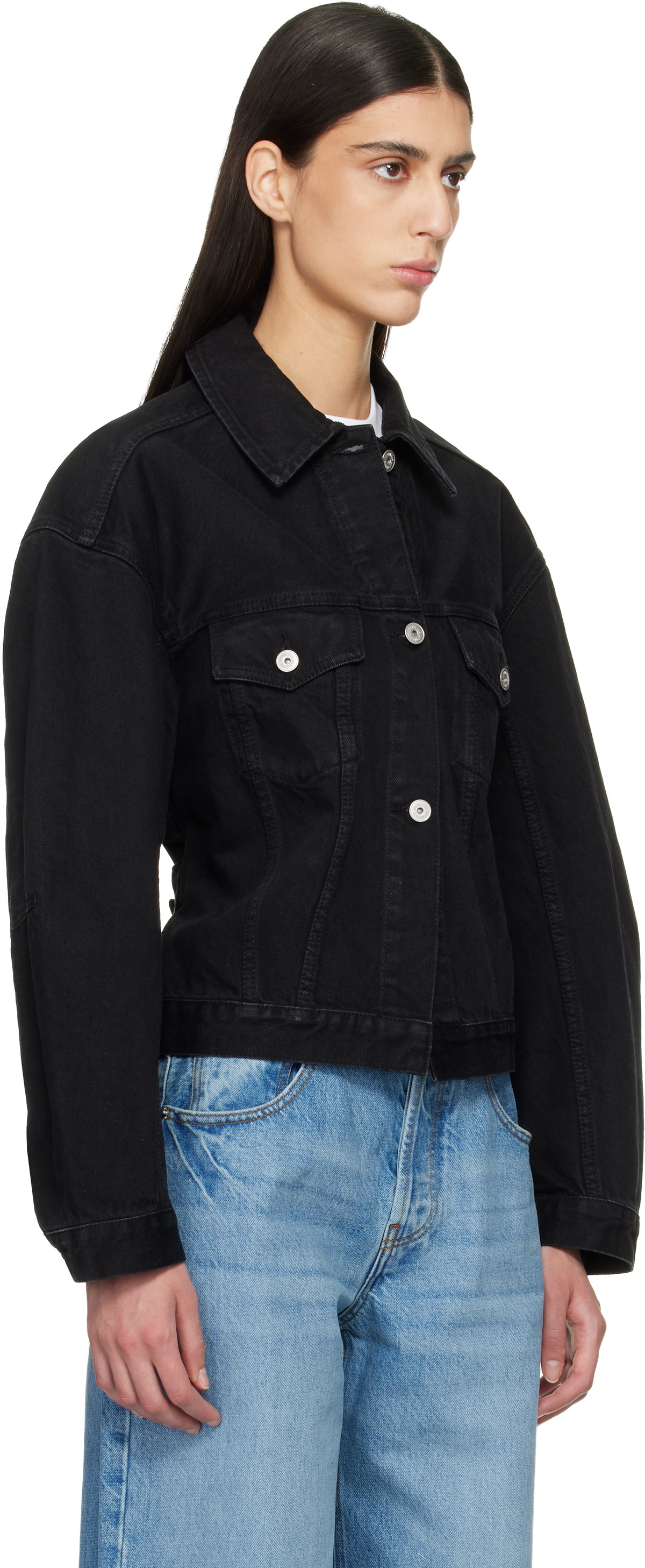 JACQUEMUS Black Le Paysan 'The de-Nîmes' Denim Jacket