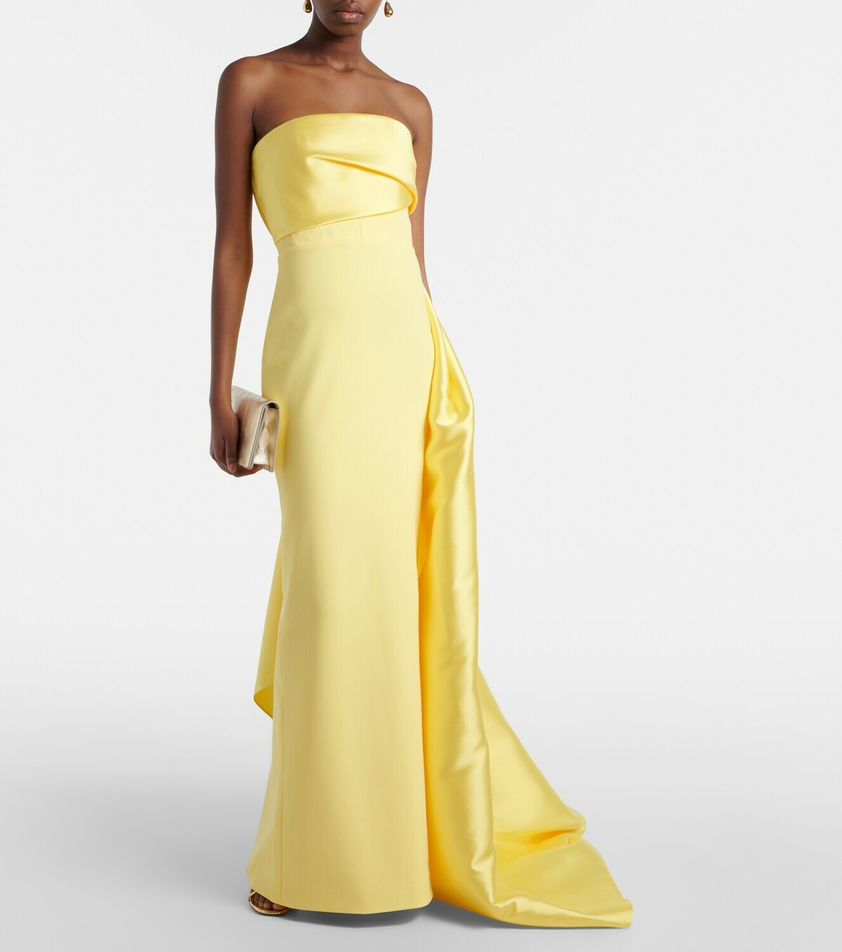 Solace London Kinsley draped strapless gown