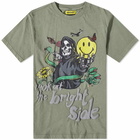 MARKET Men's Smiley Look At The Bright Side T-Shirt in Sage Green