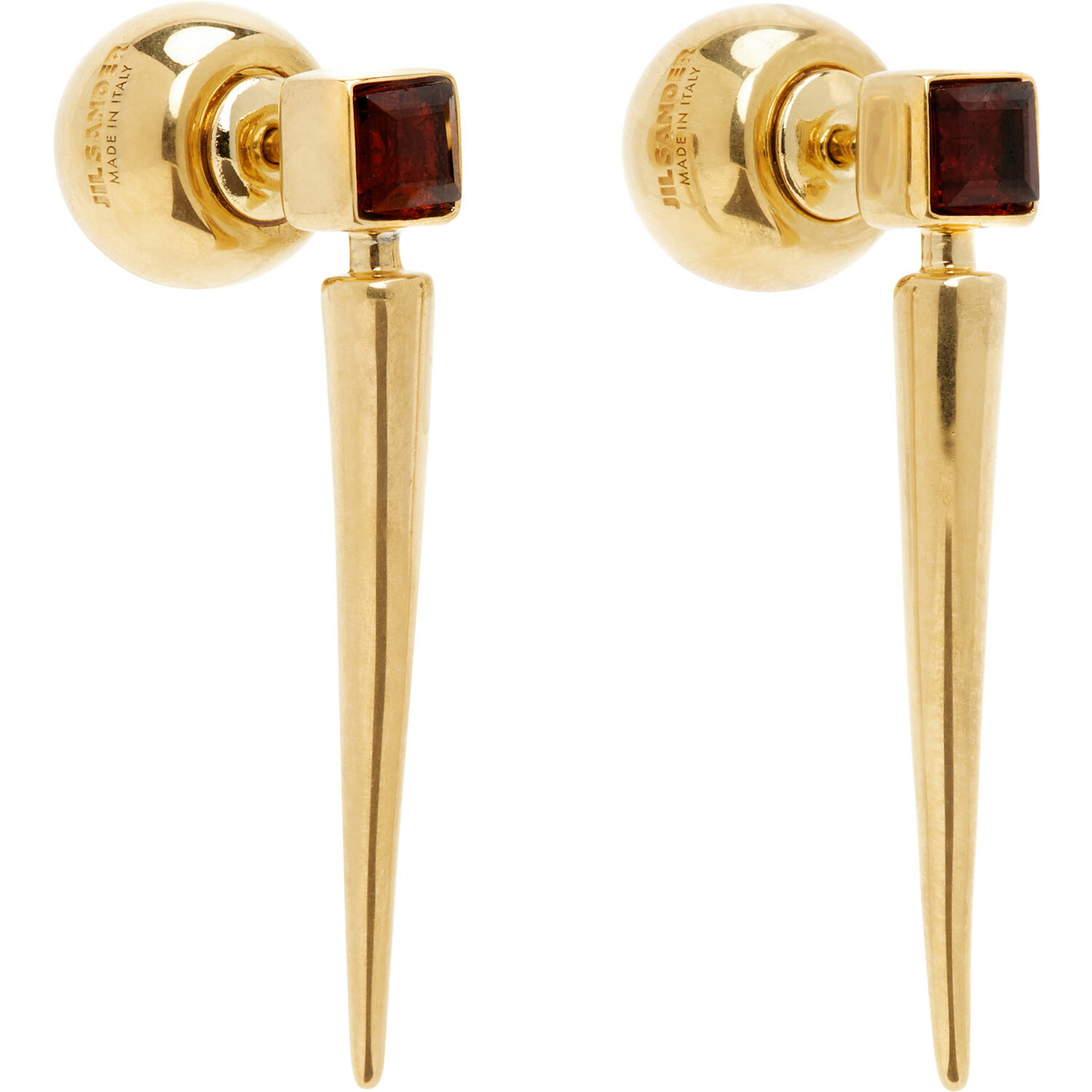 Jil Sander Garnet Earrings
