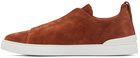 ZEGNA Orange Triple Stitch Sneakers