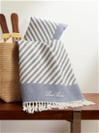 Loro Piana - Moai Fringed Striped Cotton-Bouclé Beach Towel