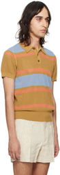 Dries Van Noten Tan Striped Polo