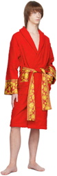 Versace Red Barocco Bath Robe