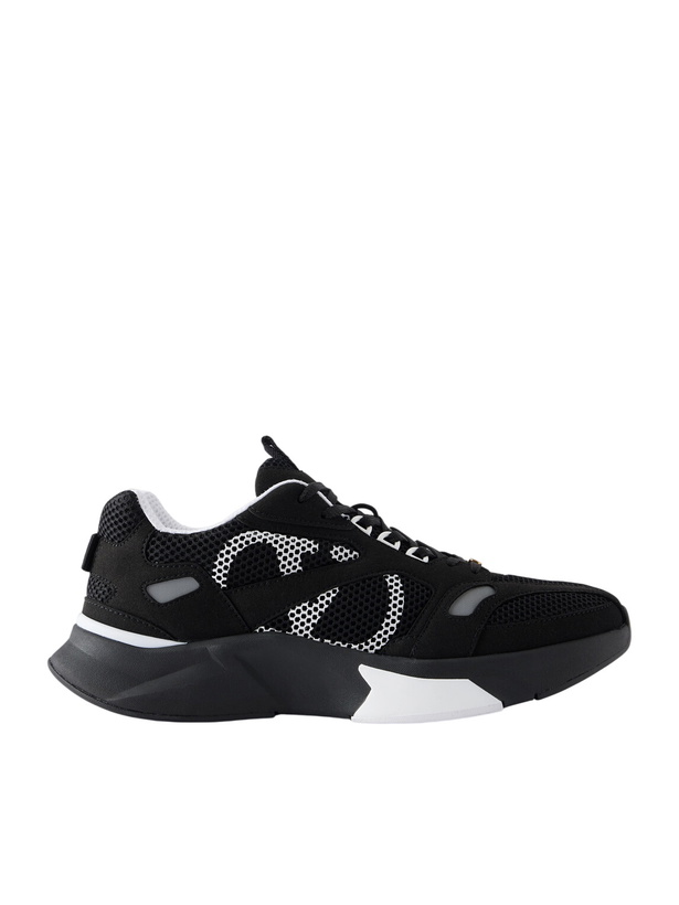 Photo: Valentino Garavani - Demivee Suede-Trimmed Mesh Sneakers - Black