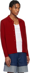 Simone Rocha Red Knit Workwear Cardigan